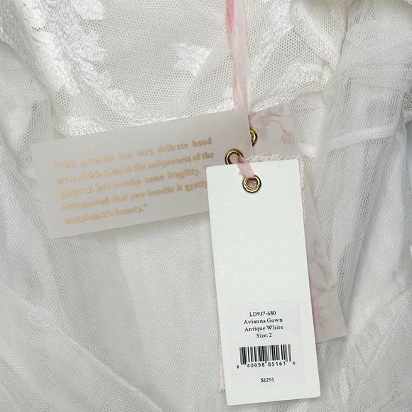 NWT LOVESHACKFANCY Avianna Antique Gown White Size 2 Silk - Picture 9 of 15